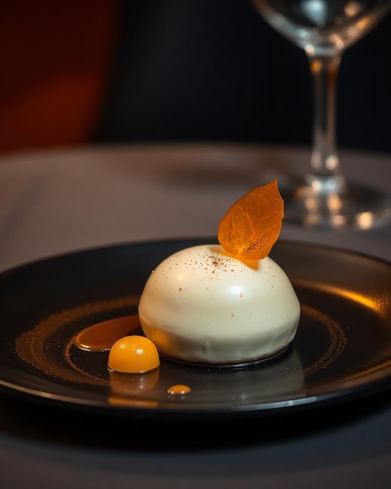 Feines Dessert mit Goldakzent